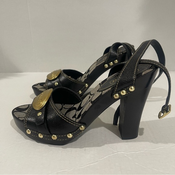 Women’s Vintage COACH Brianna Black Heels Size 8.5 US - Picture 1 of 8